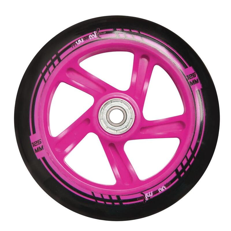 muuwmi Aluminium Scooter 125 mm weiß-pink