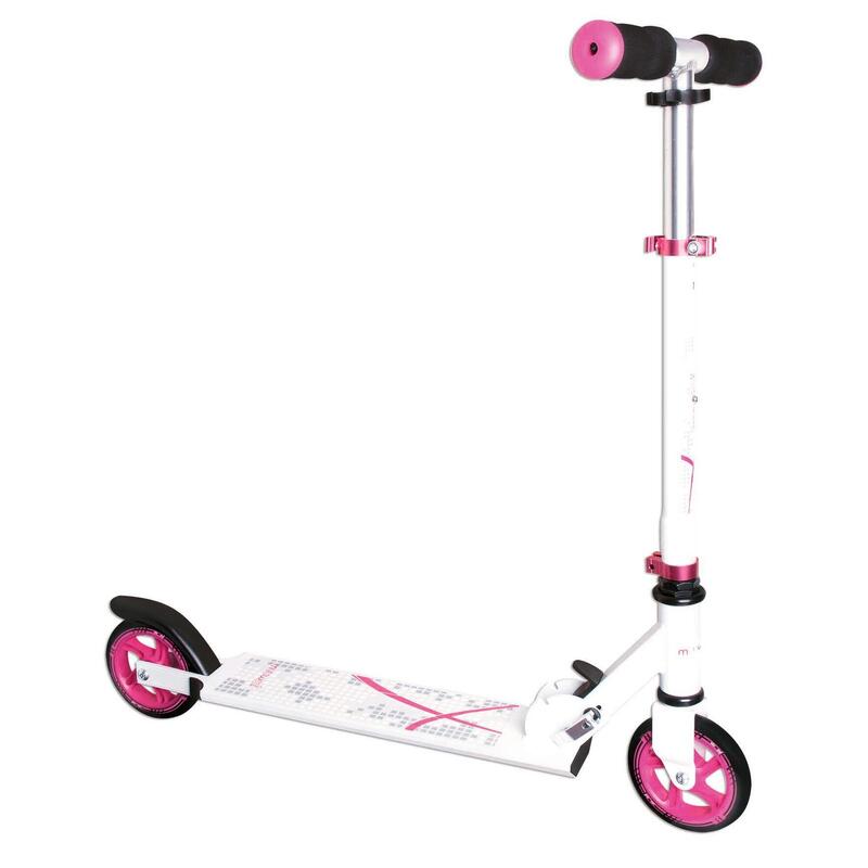 muuwmi Aluminium Scooter 125 mm weiß-pink