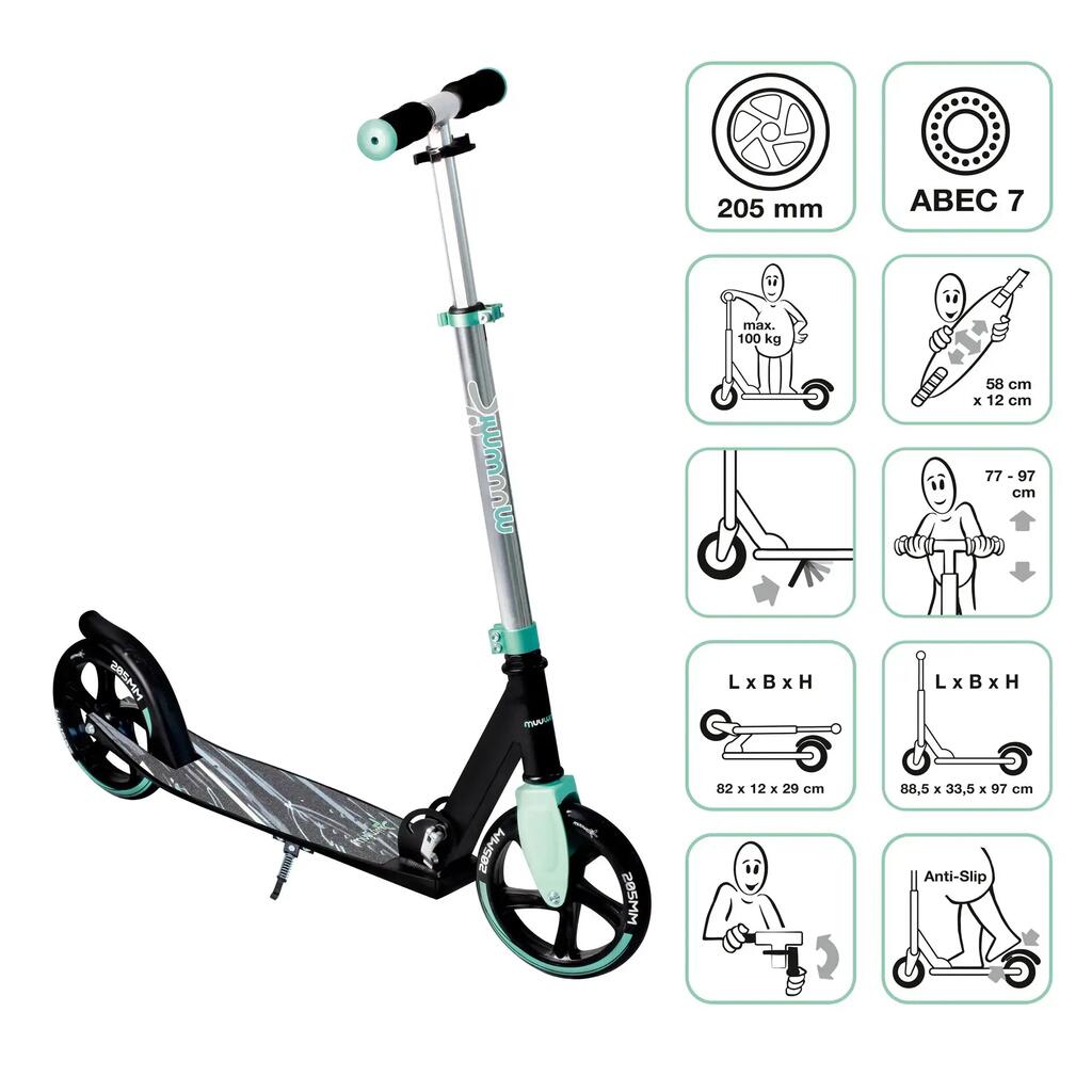 muuwmi Kickscooter 205 mm turquoise