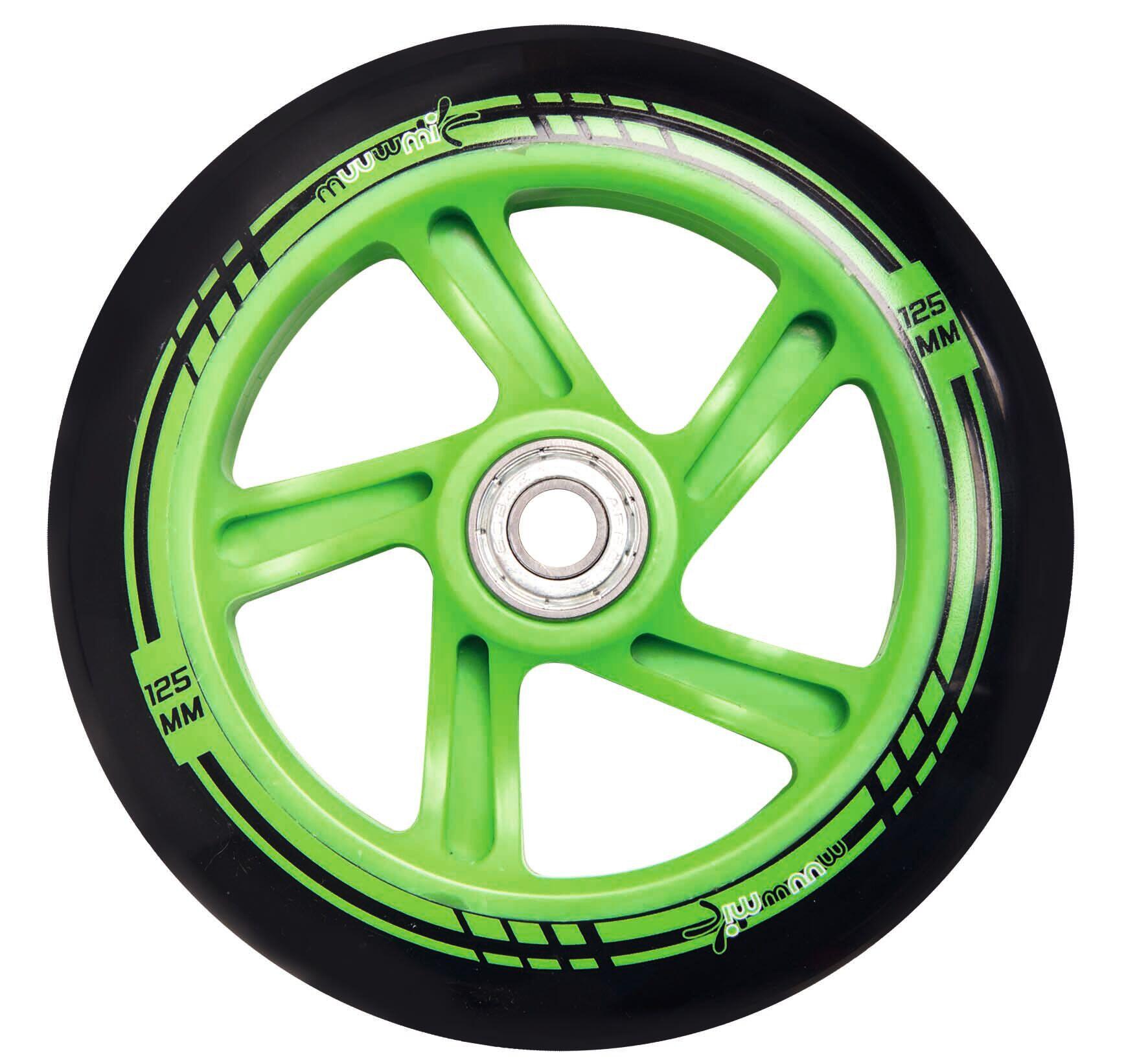 muuwmi Kickscooter 125 mm black-green 11/14