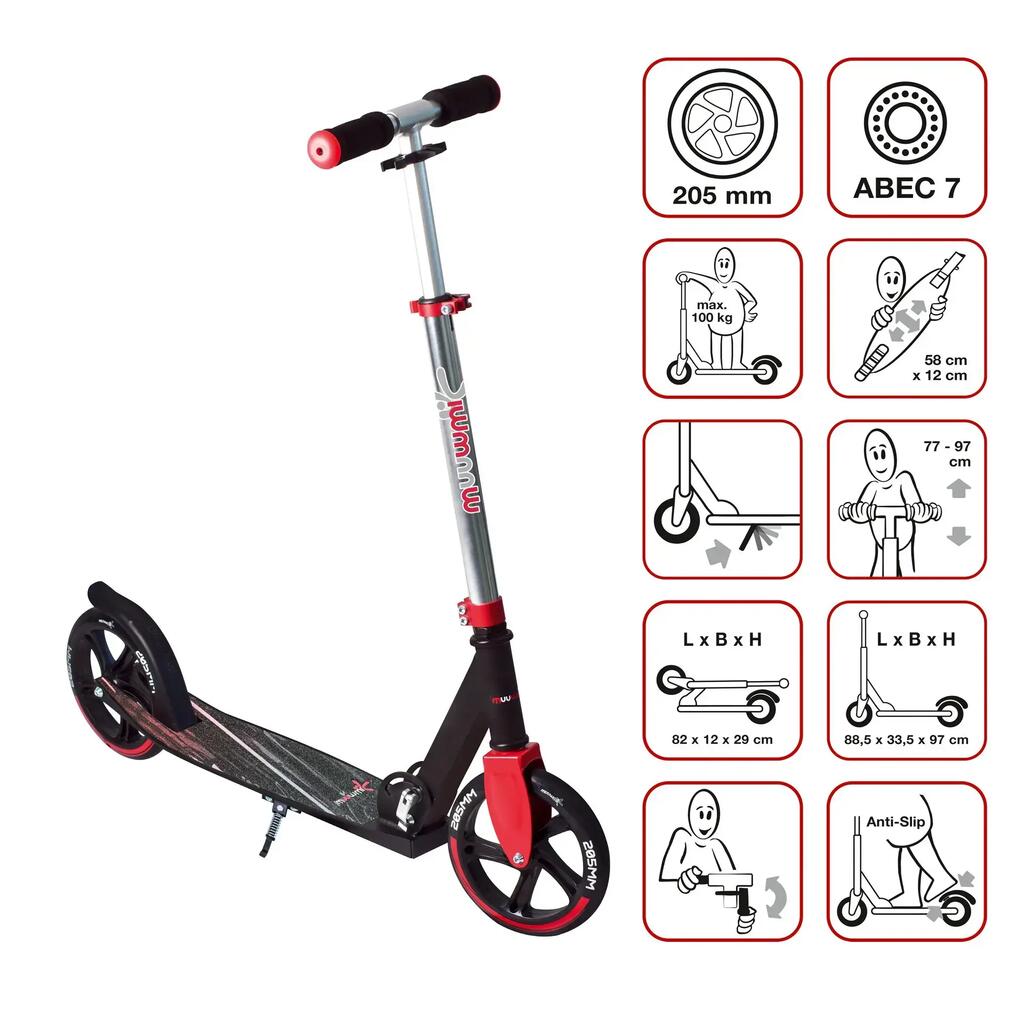 muuwmi Kickscooter 205 mm red