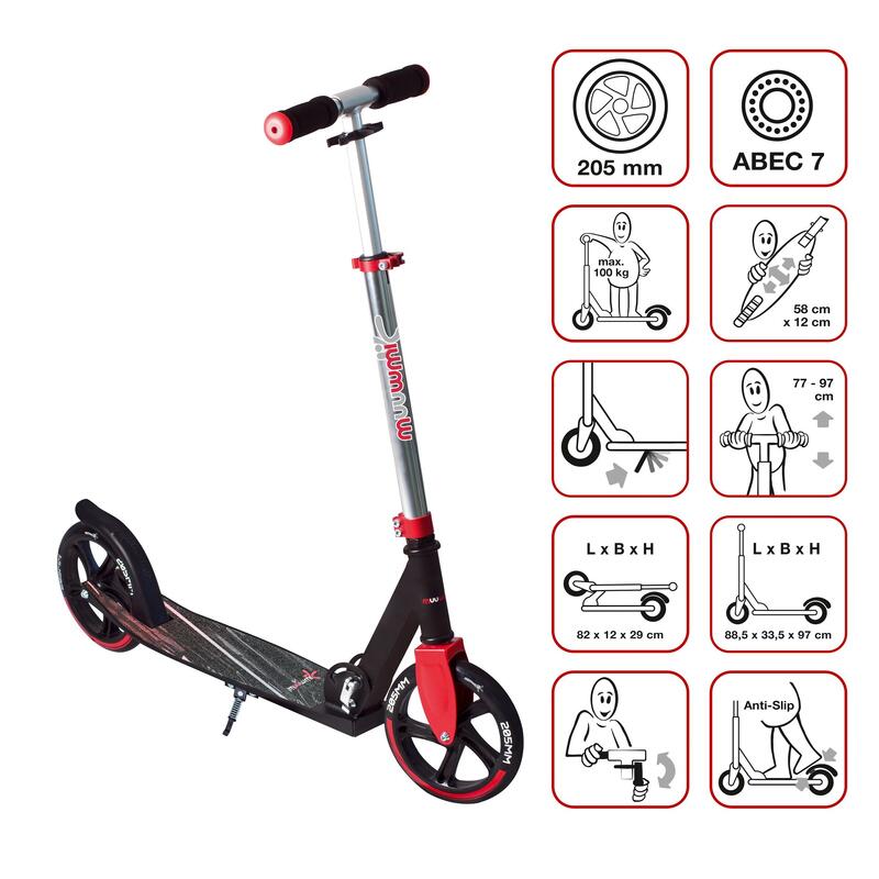 muuwmi Aluminium Scooter 205 mm rot