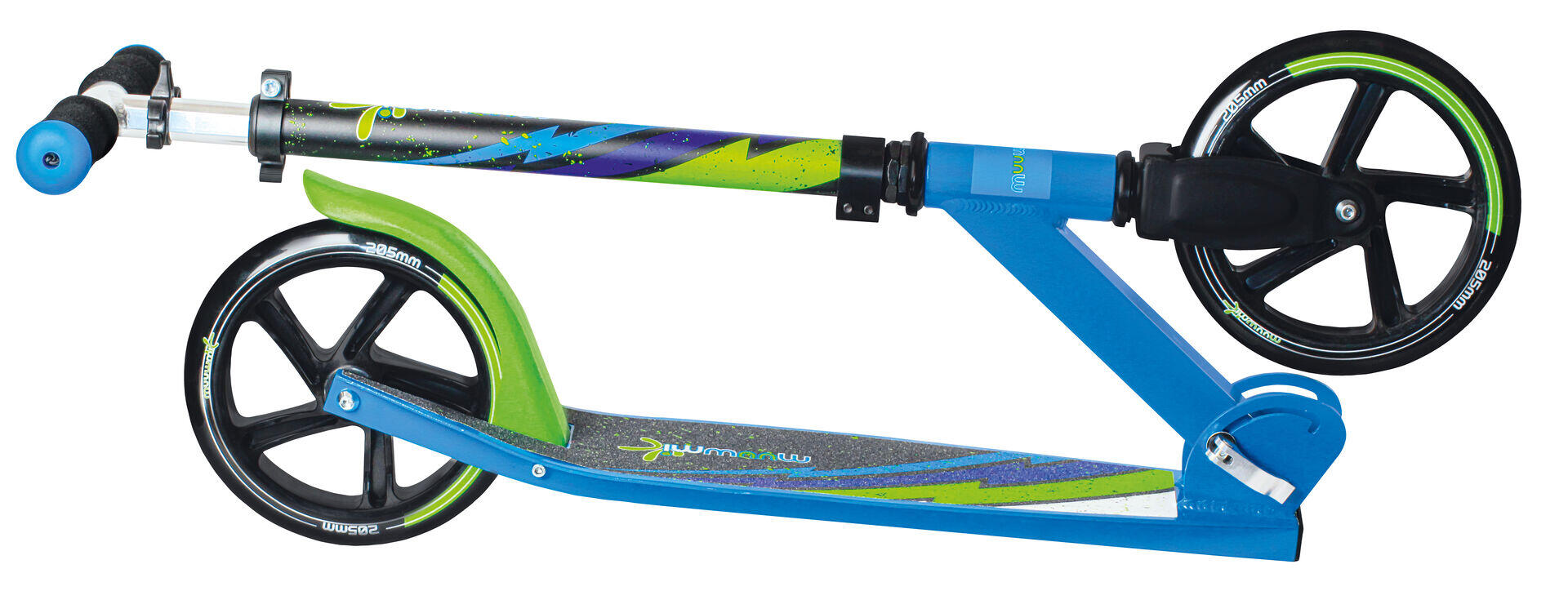 muuwmi Aluminium Scooter 205 mm grün-blau-schwarz 2/7