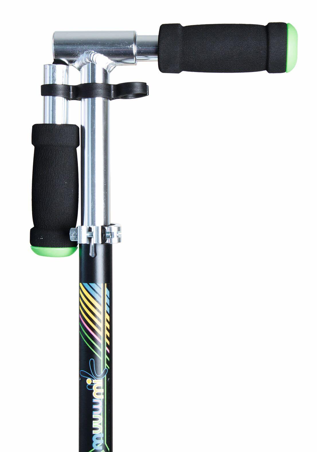 muuwmi Aluminium Scooter Neon 180 mm, mit Leuchtrollen 10/14