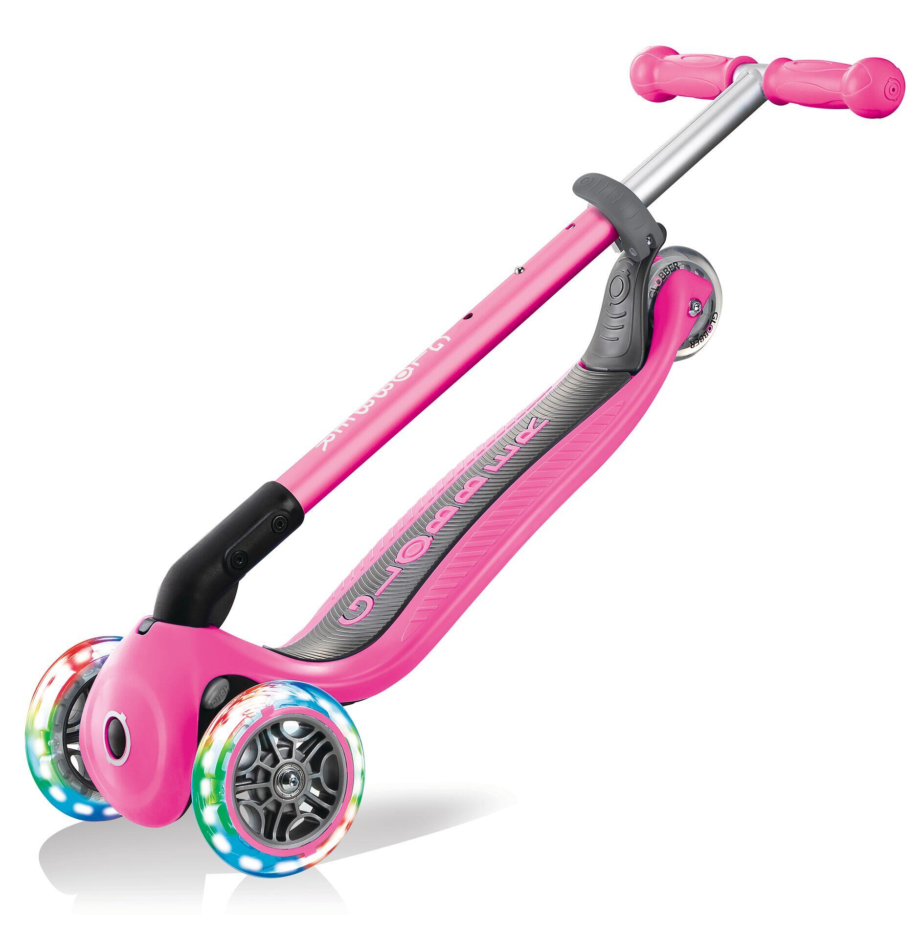 Globber Primo Foldable Lights step met 3 wielen in Roze 3/7