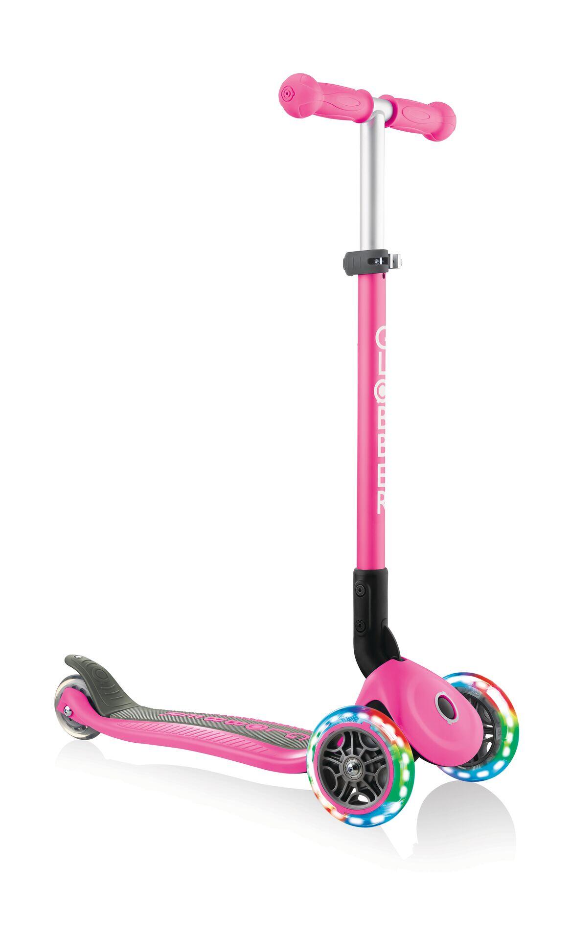 Globber Primo Foldable Lights step met 3 wielen in Roze 2/14