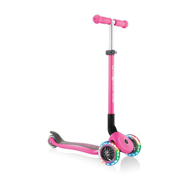 GLOBBER PRIMO FOLDABLE LIGHTS neon pink, mit Leuchtrollen