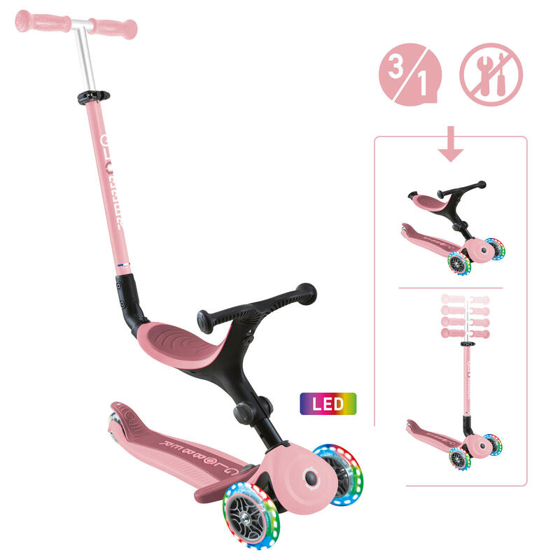 Scooter Laufrad / Dreirad  GO UP Active Lights  Pastel pink