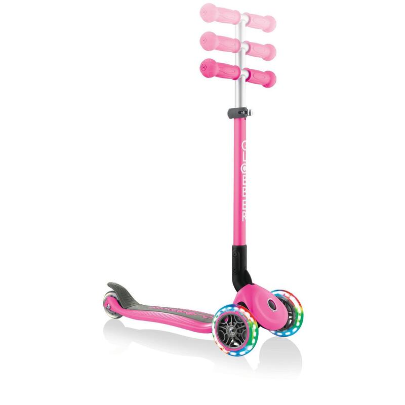 GLOBBER PRIMO FOLDABLE LIGHTS neon pink, mit Leuchtrollen