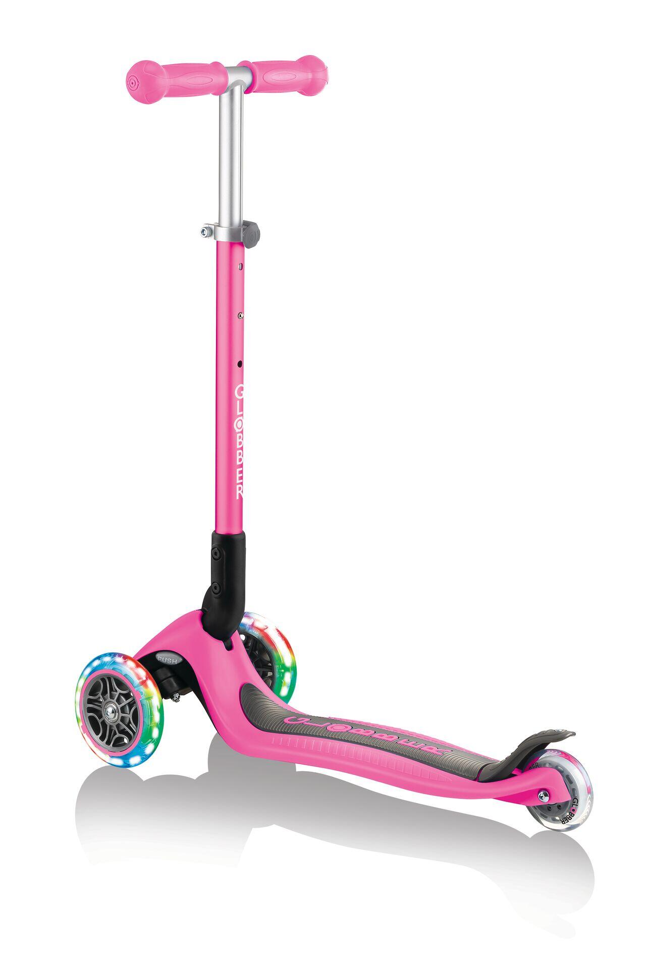 Globber Primo Foldable Lights step met 3 wielen in Roze 5/7