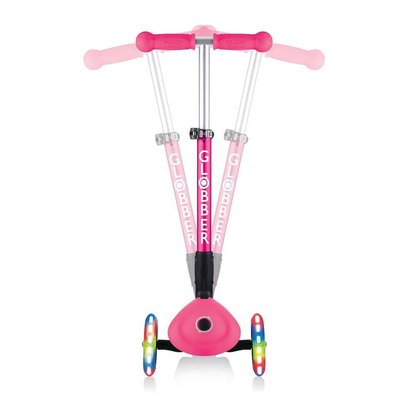 GLOBBER JUNIOR FOLDABLE LIGHTS fuchsia pink, mit Leuchtrollen