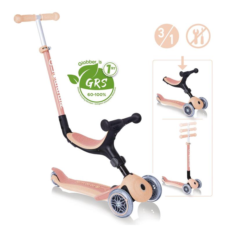Scooter Laufrad / Dreirad  GO UP Foldable Plus Eco  Peach