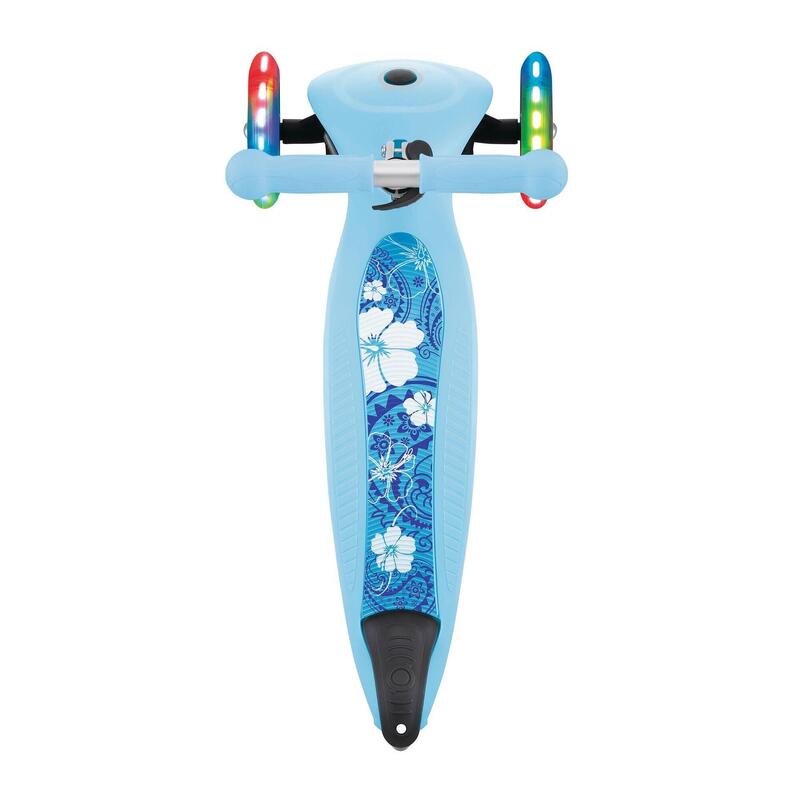 GLOBBER JUNIOR FOLDABLE FANTASY LIGHTS pastellblau-Flowers, mit Leuchtrollen