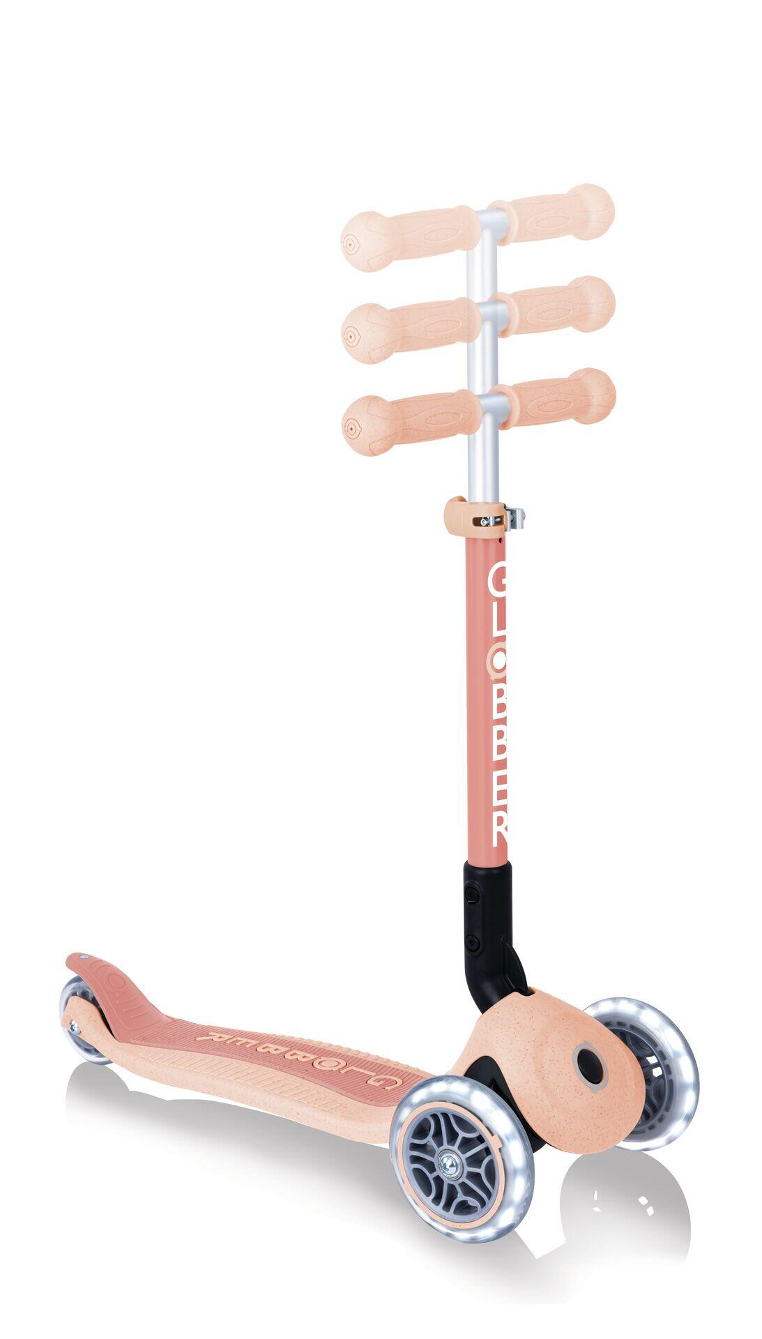Trottinette 3 roues JUNIOR FOLDABLE LIGHTS ECOLOGIC - Pêche 2/7