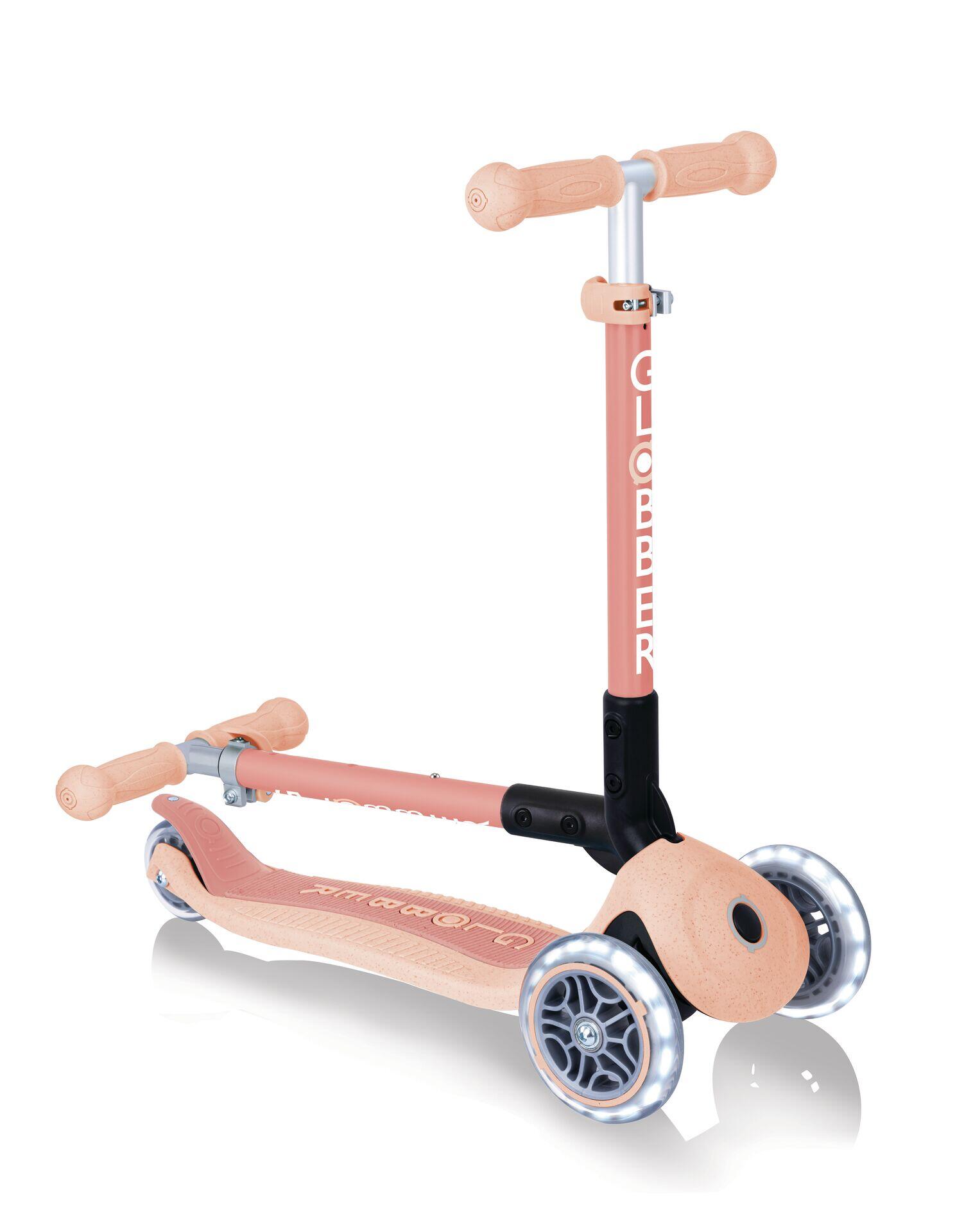 Trottinette 3 roues JUNIOR FOLDABLE LIGHTS ECOLOGIC - Pêche 5/7