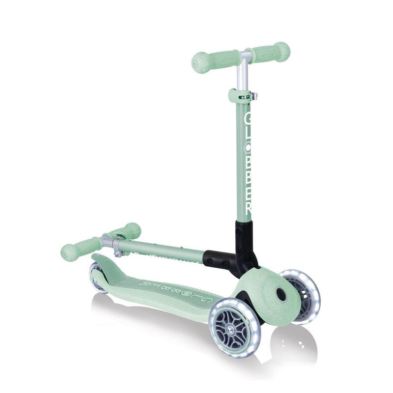 Trottinette 3 roues JUNIOR FOLDABLE LIGHTS ECOLOGIC - Vert Pistache