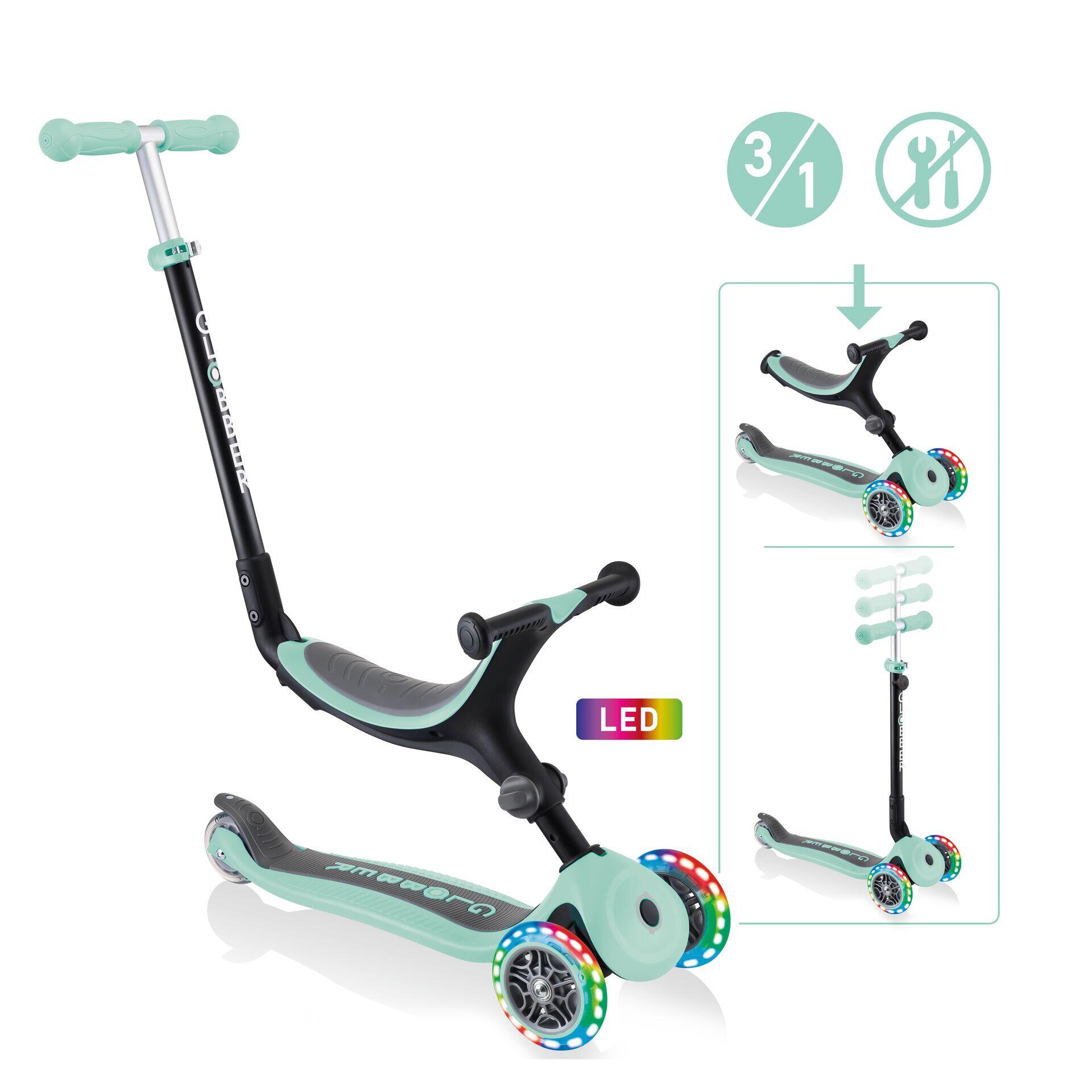 GLOBBER GLOBBER GO-UP FOLDABLE LIGHTS mint, mit Leuchtrollen
