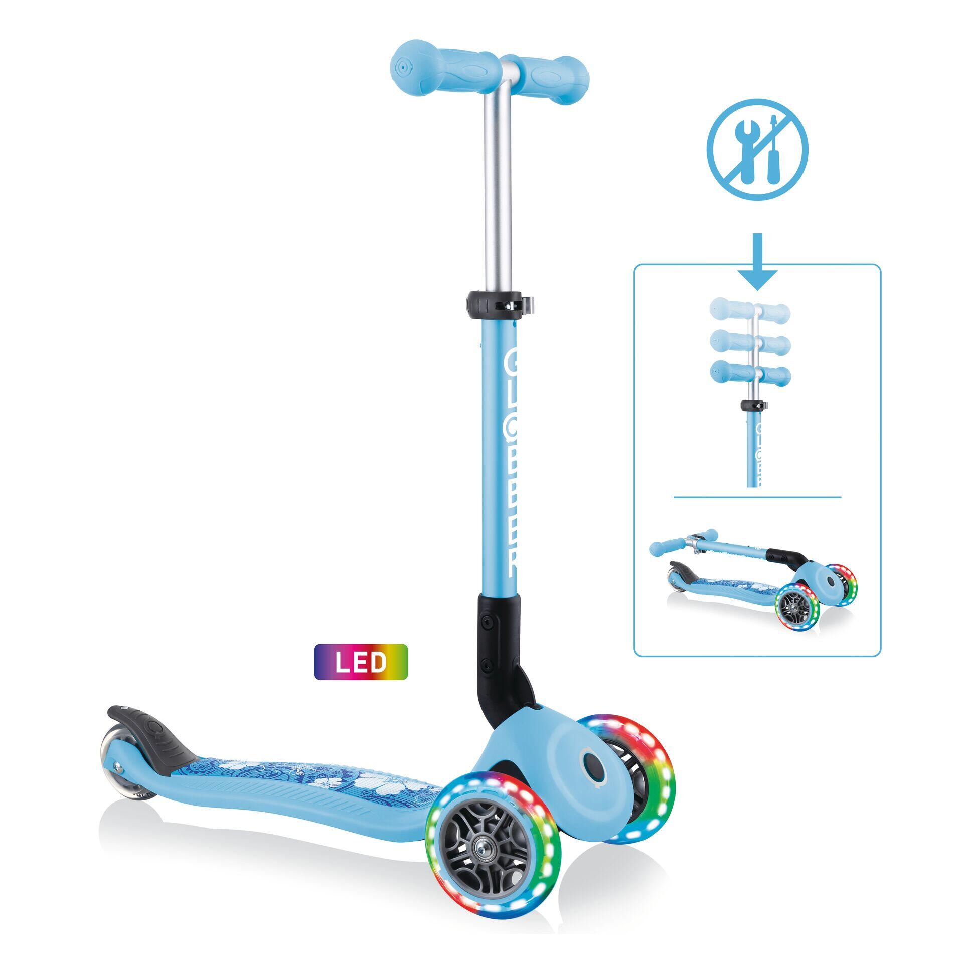 GLOBBER Scooter Mini Scooter  Junior Foldable Fantasy Light  Pastel blau