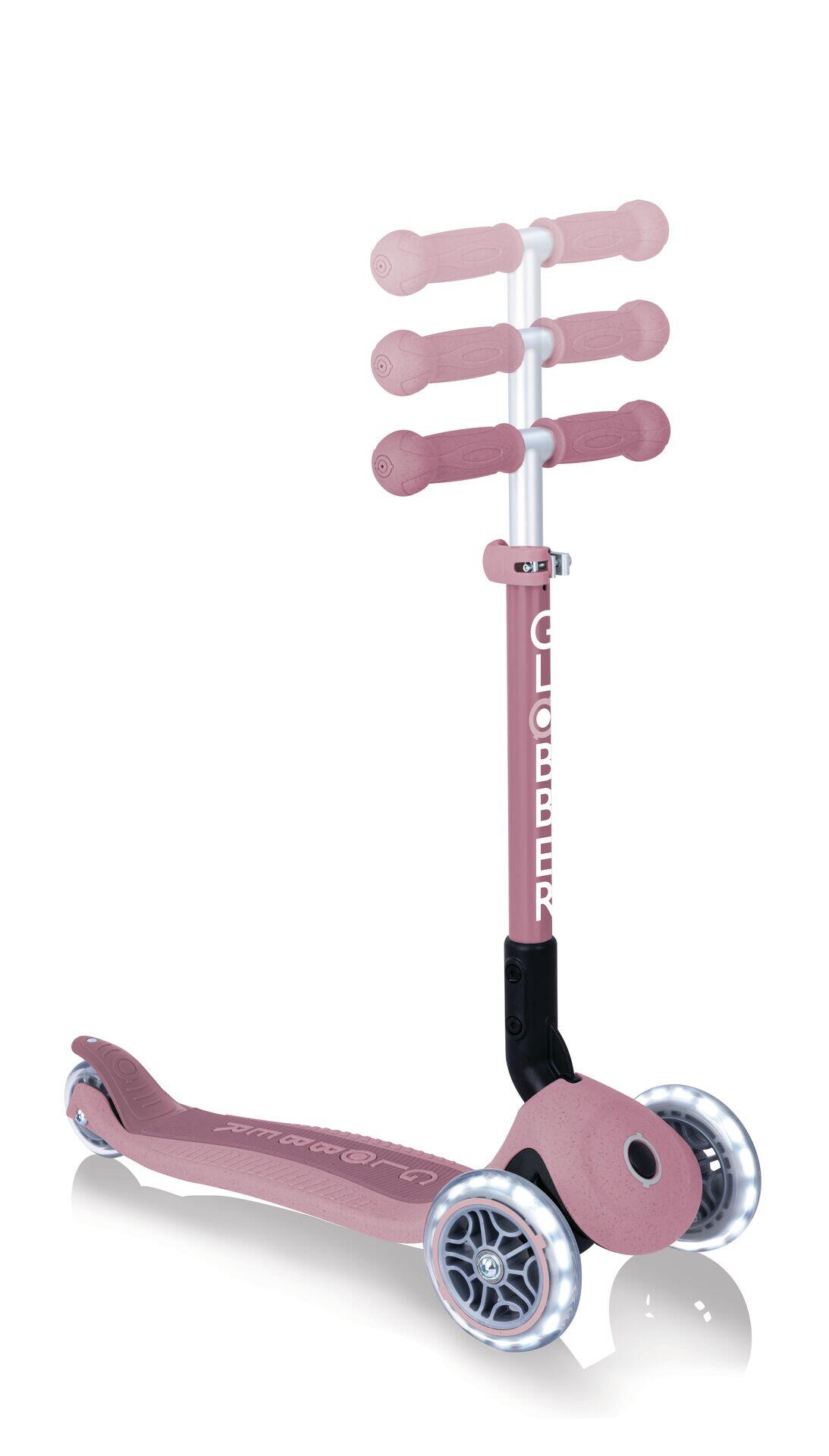 Patinete de 3 ruedas JUNIOR FOLDABLE LIGHTS ECOLOGIC - Rosa baya 10/15