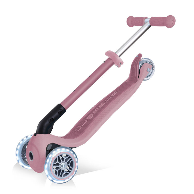 Trottinette 3 roues JUNIOR FOLDABLE LIGHTS ECOLOGIC - Rose Berry