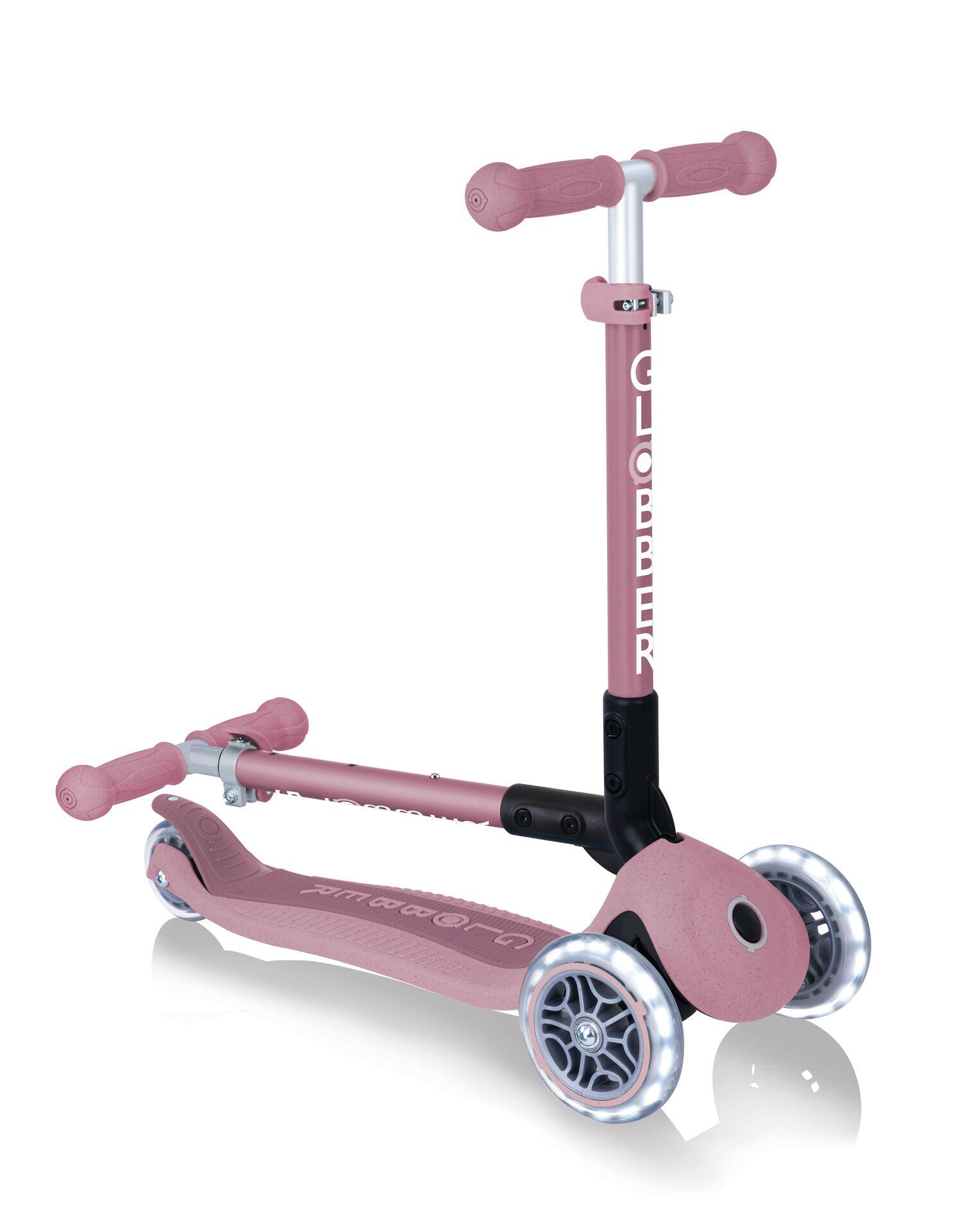 Patinete de 3 ruedas JUNIOR FOLDABLE LIGHTS ECOLOGIC - Rosa baya 13/15