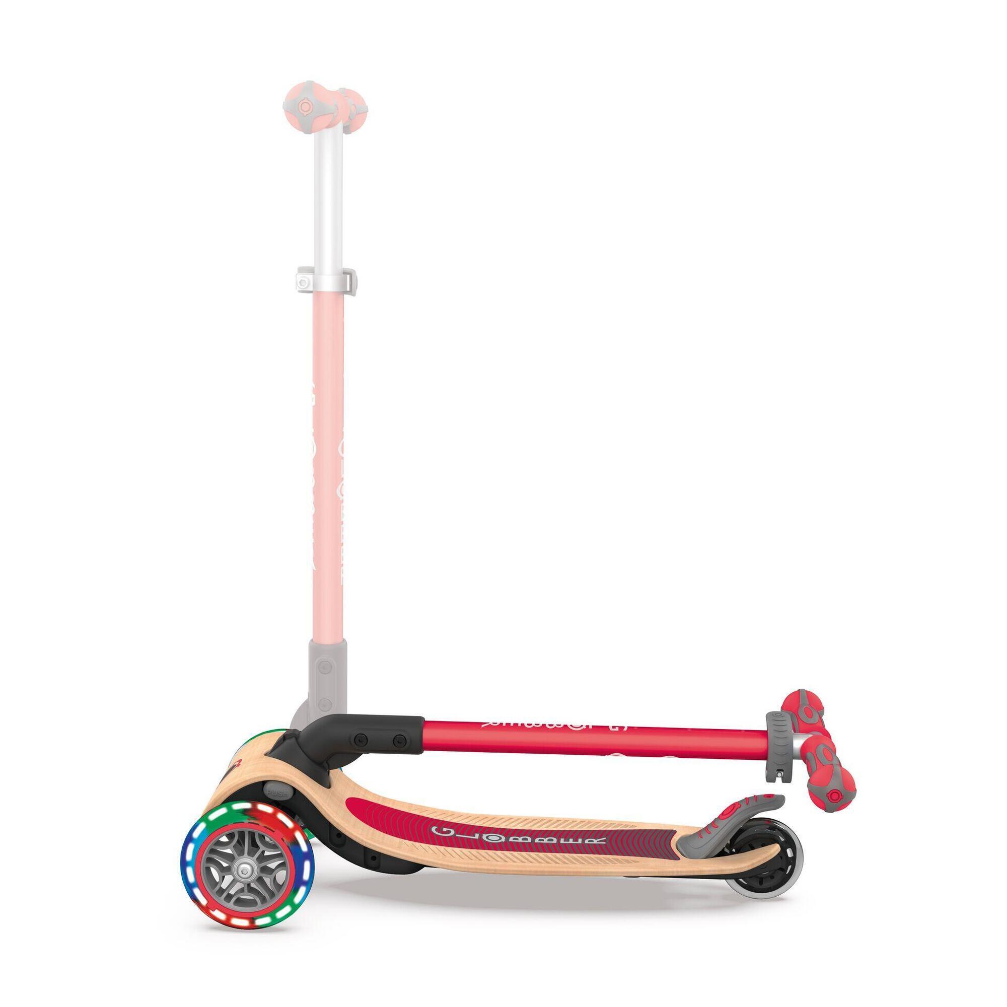 Mini t Scooter Primo Foldable Wood Lights Red