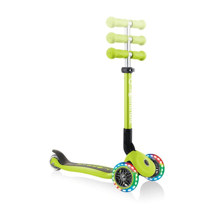 Trotineta Globber Junior pliabila cu lumini culoare verde