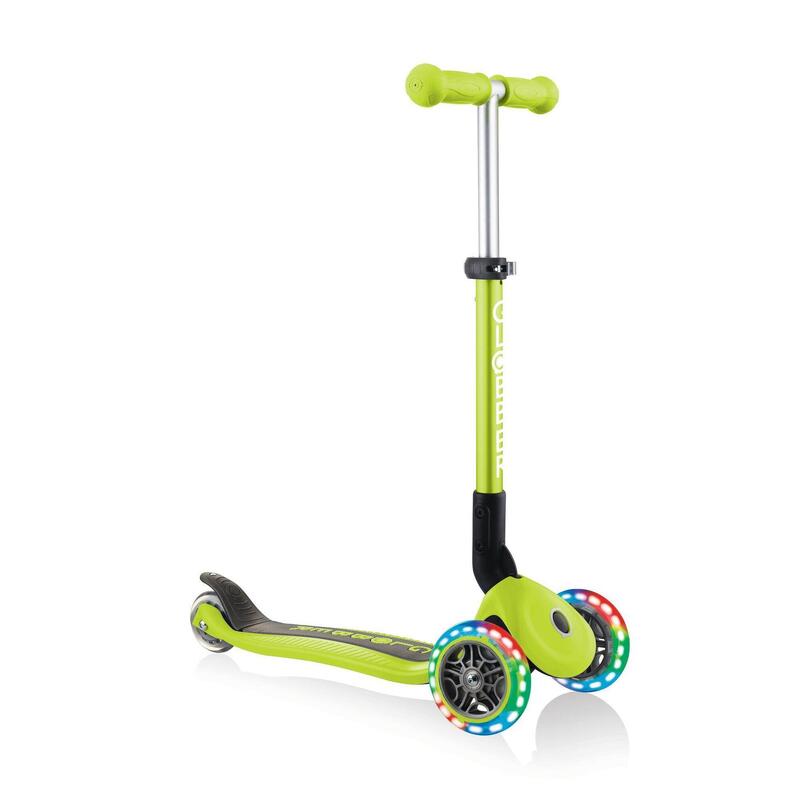 GLOBBER JUNIOR FOLDABLE LIGHTS lime grün, mit Leuchtrollen