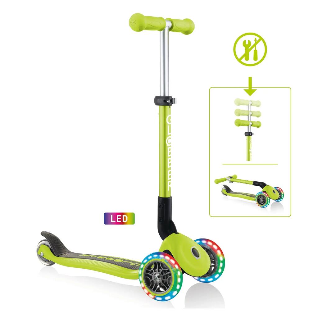 Globber Junior Foldable Lights - Lime Green