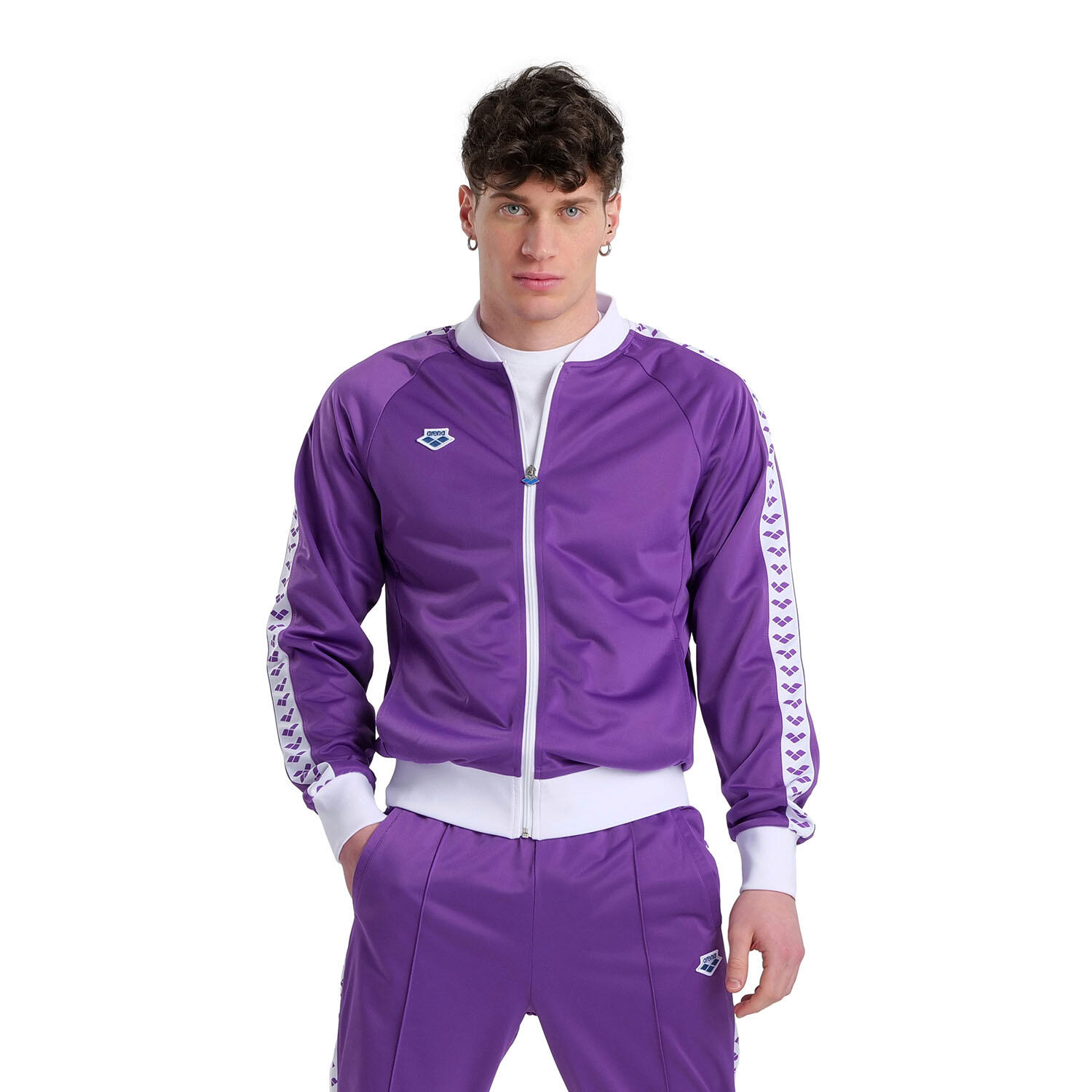 Arena - Veste De Running Et Gym Homme - Relax Iv Team - Veste - Blanc|violet - 42 M/l - Decathlon