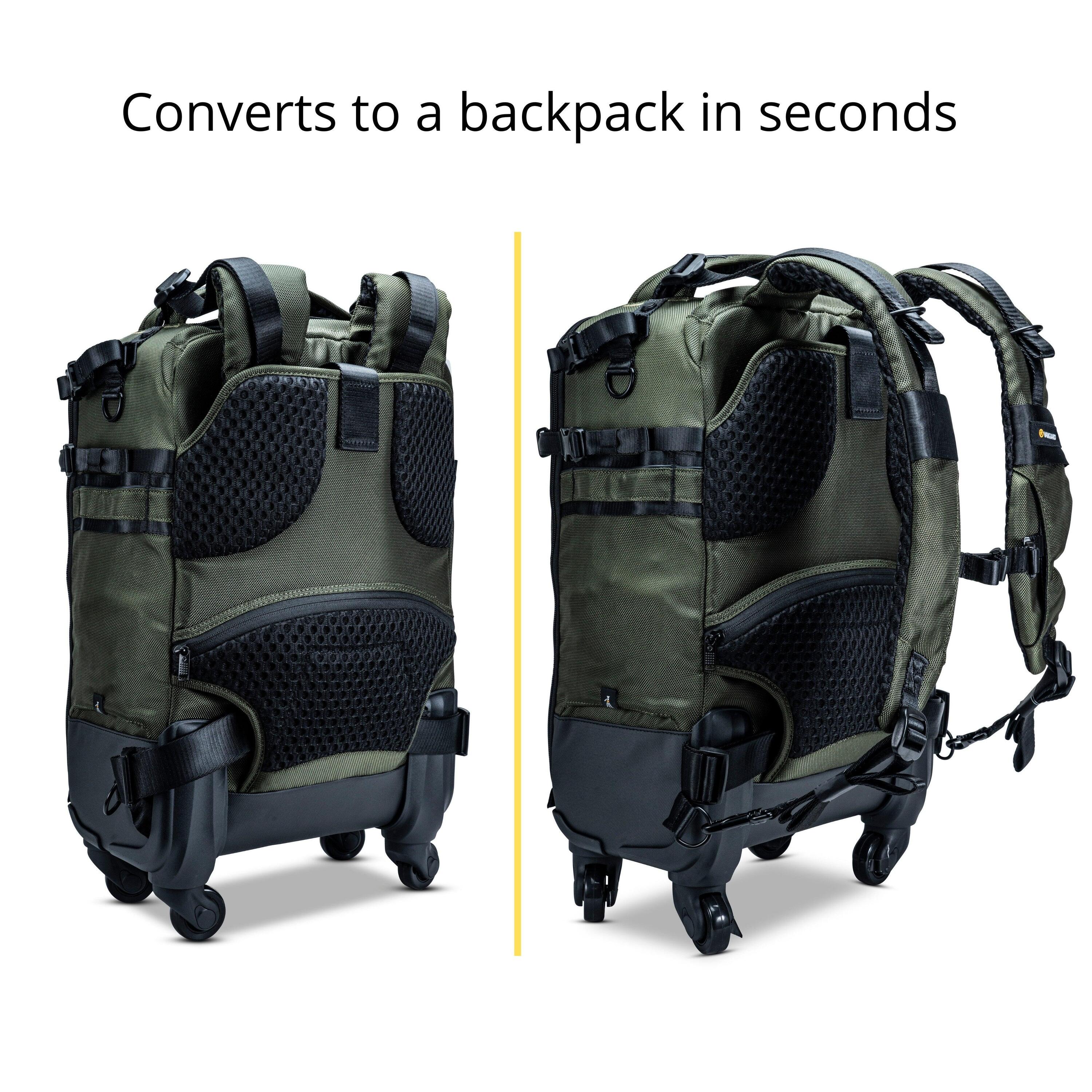 VEO Select 55BT GR - 4-wheel Camera Roller Case/Backpack - Green 1/5