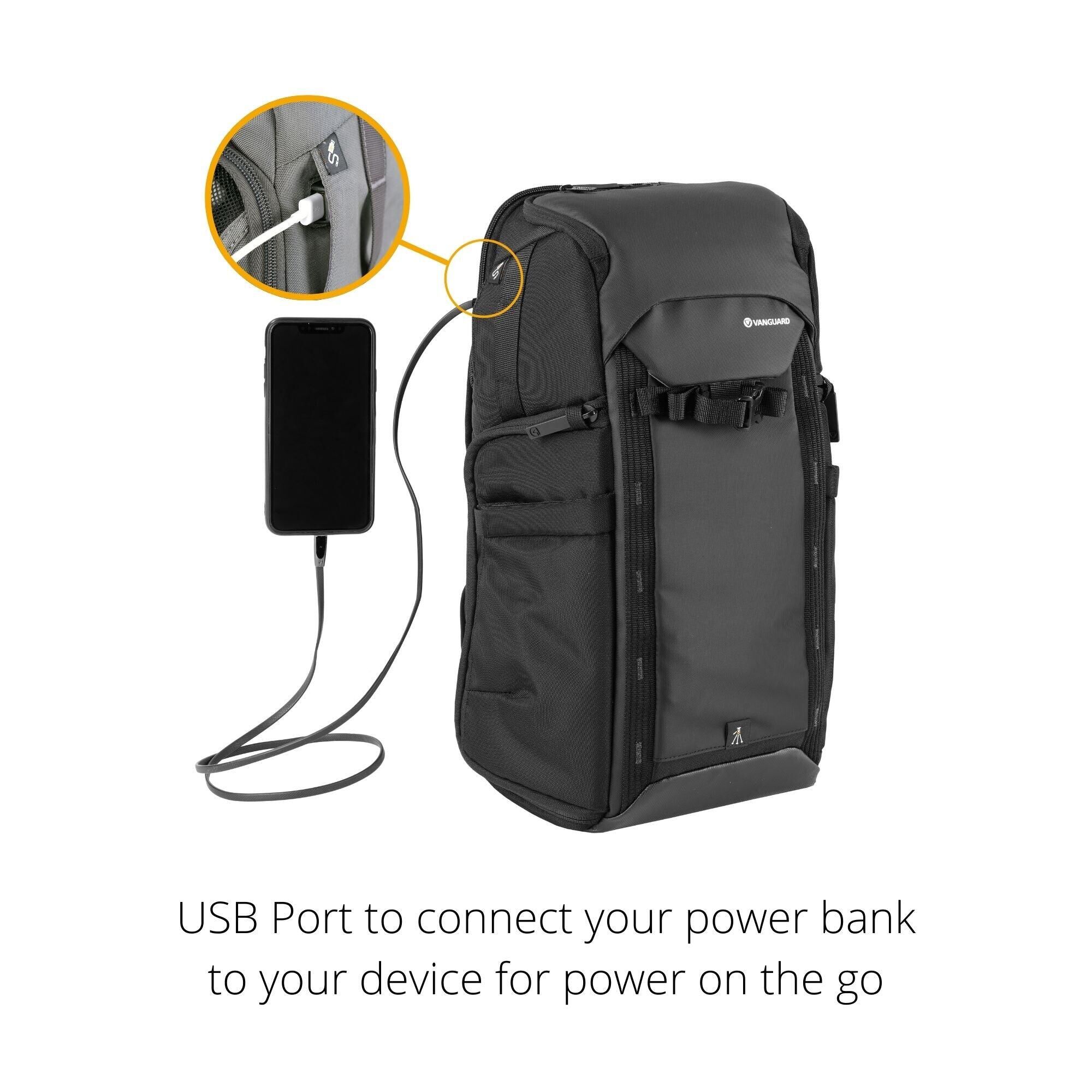 VANGUARD VEO ADAPTOR R48 BK Camera Backpack with USB Port - Black