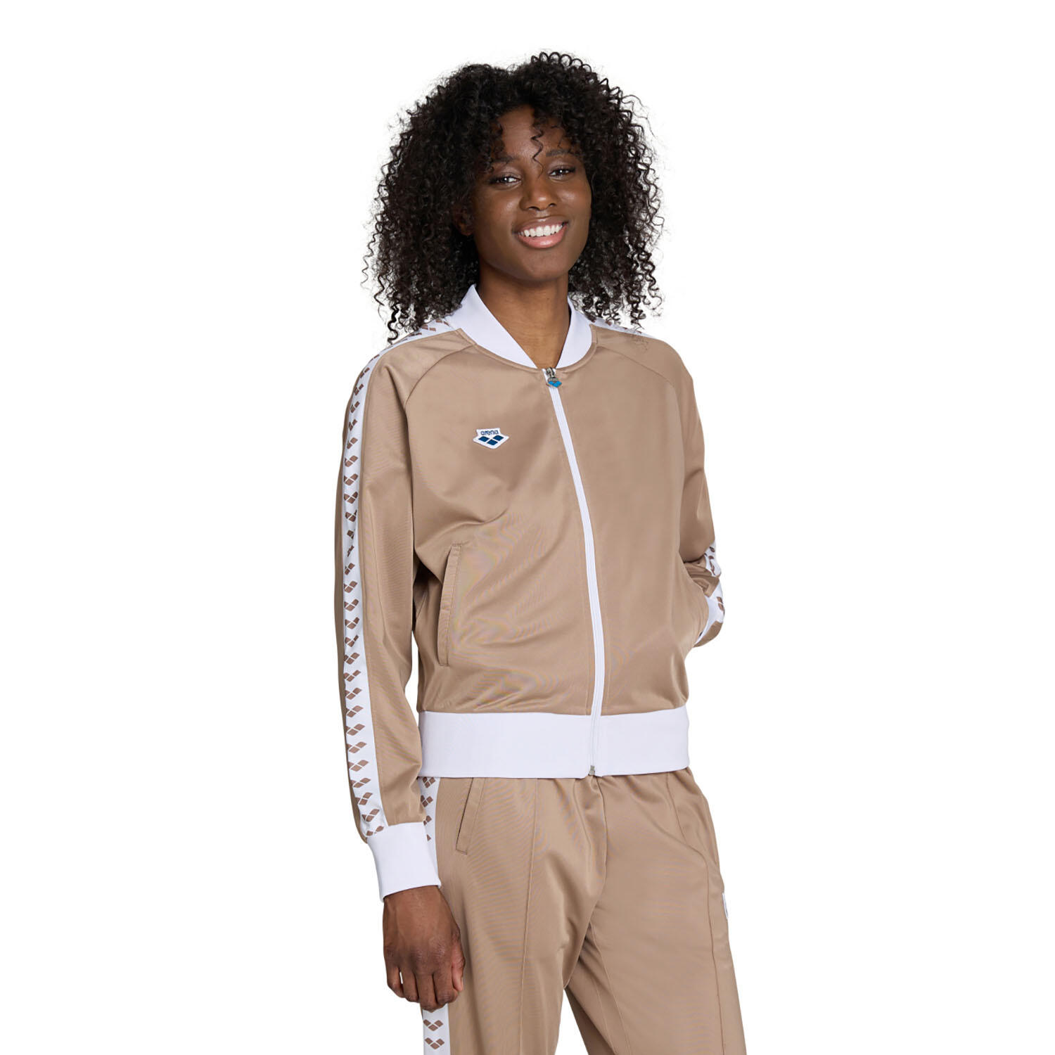 Arena - Veste De Running Et Gym Femme - Relax Iv Team - Veste - Beige|blanc - 42 M/l - Decathlon
