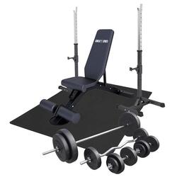 Fitnessbank Met Gewichten 100 kg - Squat rack - Puzzelmat - Complete Set
