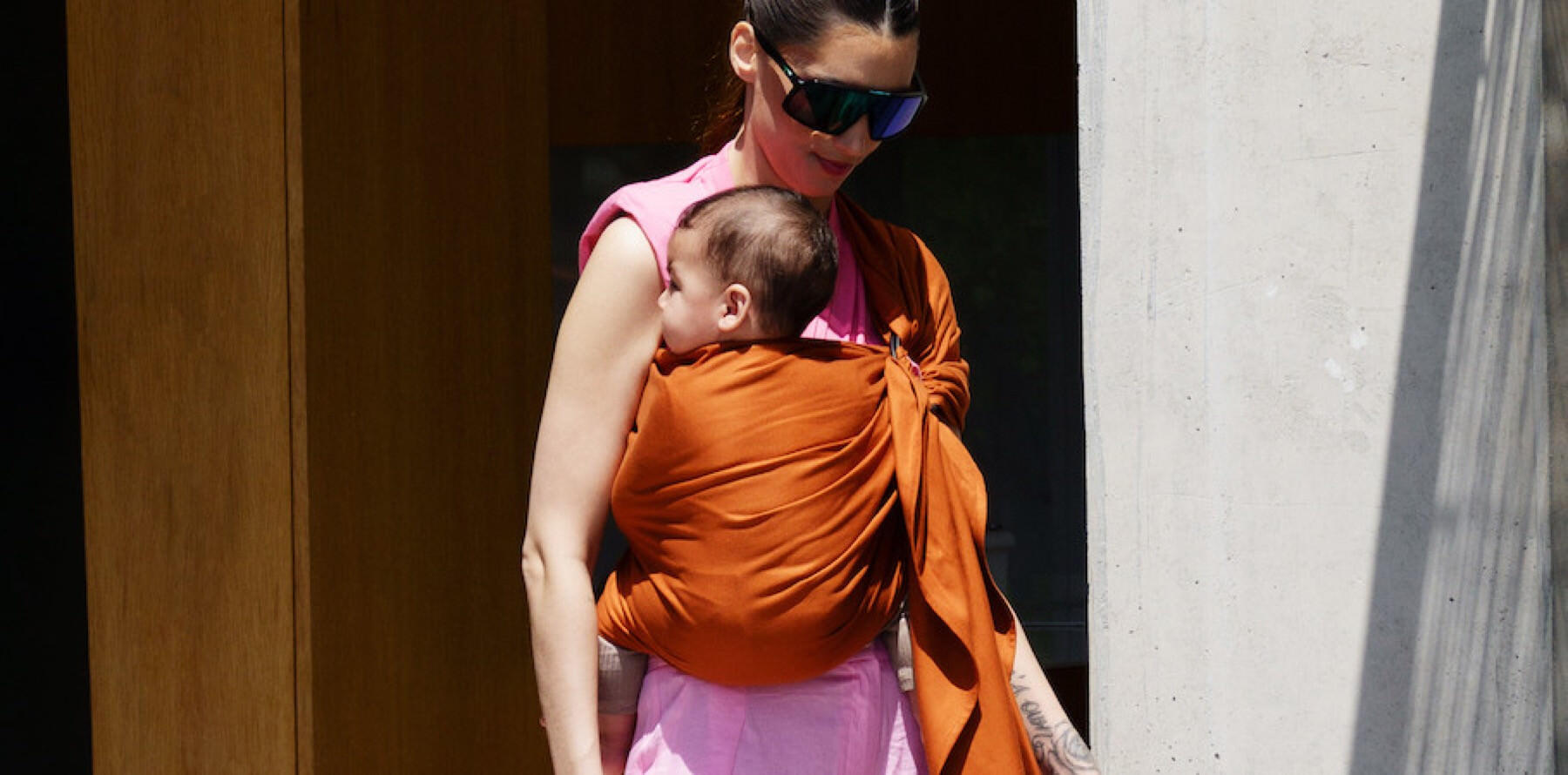 Sling Echarpe Tissée Sans Nœud - Fauve 5/5