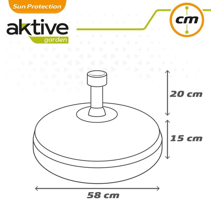 Base para guarda-sol circular branco Ø25-48 mm Aktive