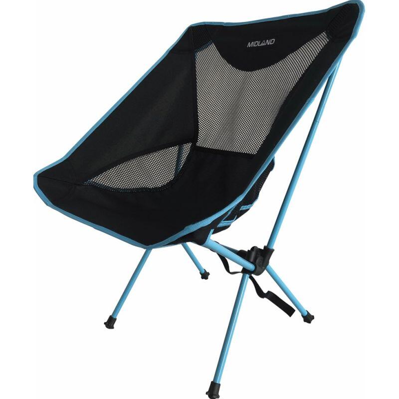 MIDLAND Chaise Moonlight Pliante Ultra Légère Et Compacte Camping Noir/Bleu +