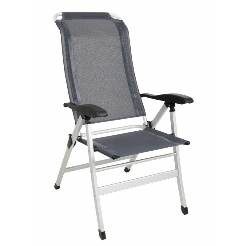 MIDLAND Fauteuil de Camping en Aluminium Confort Maxi 7 Positions Gris Camping