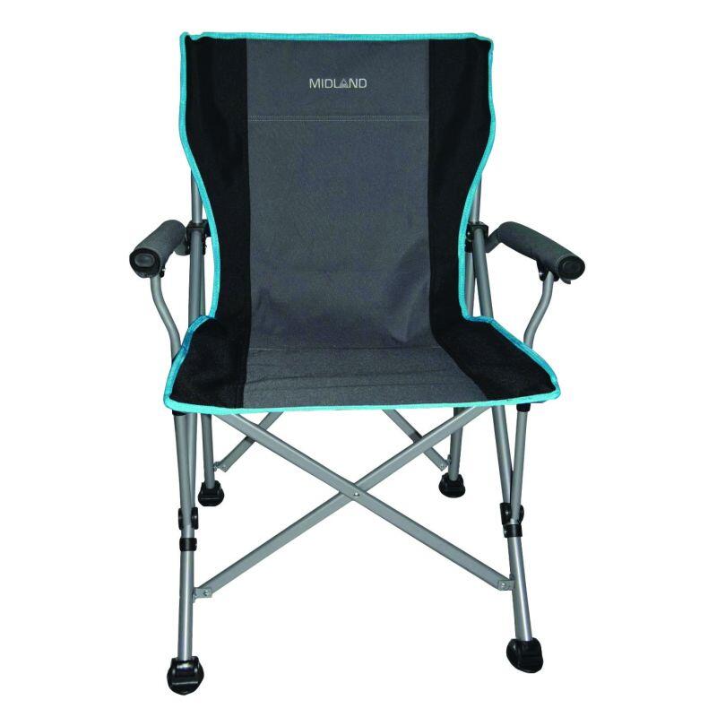 MIDLAND Chaise Easylife Polyester Accoudoirs Gris/bleu Camping