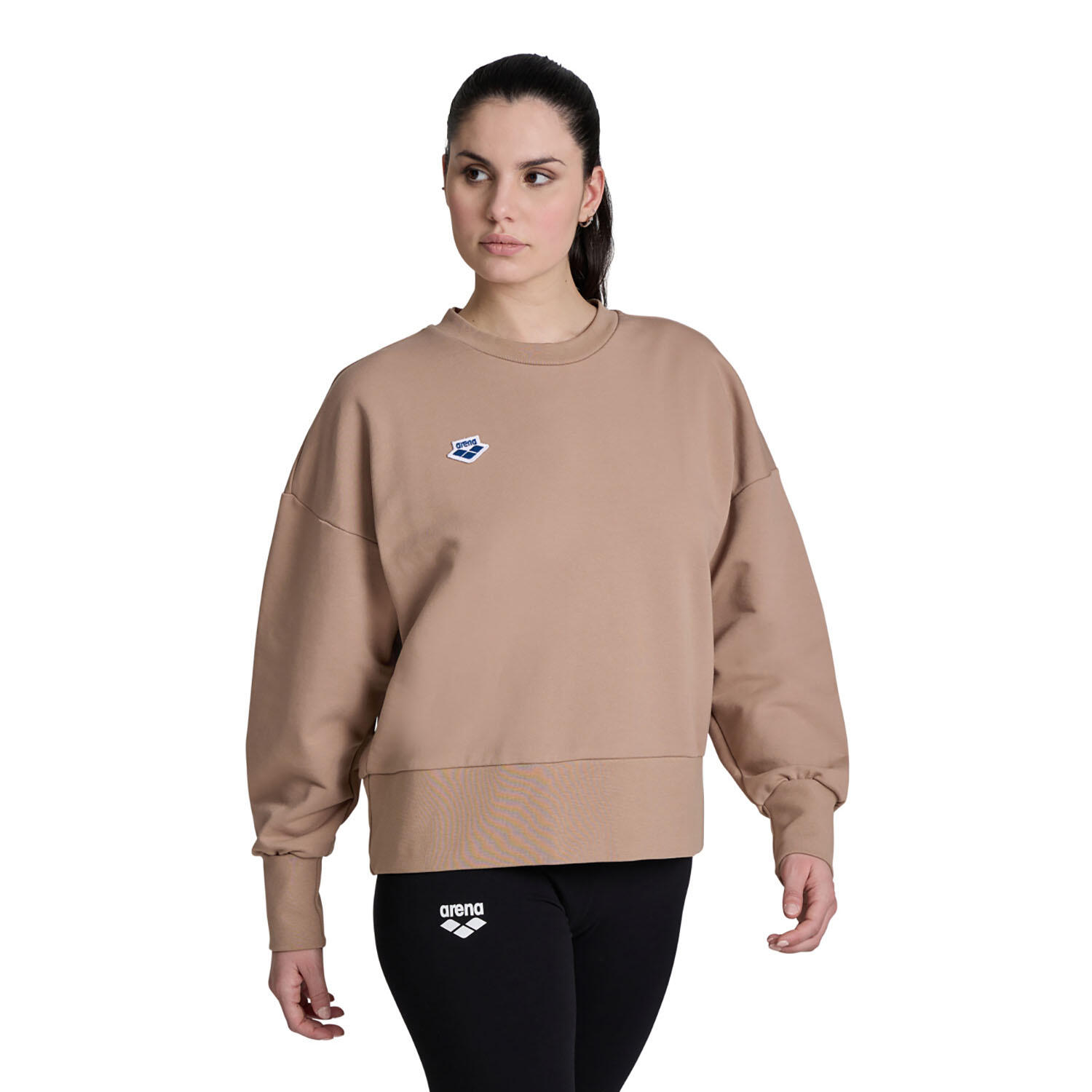Arena - Sweat De Running Et Gym Femme - Oversized Crew Neck - Sweat-shirt - Beige - 40 M - Decathlon