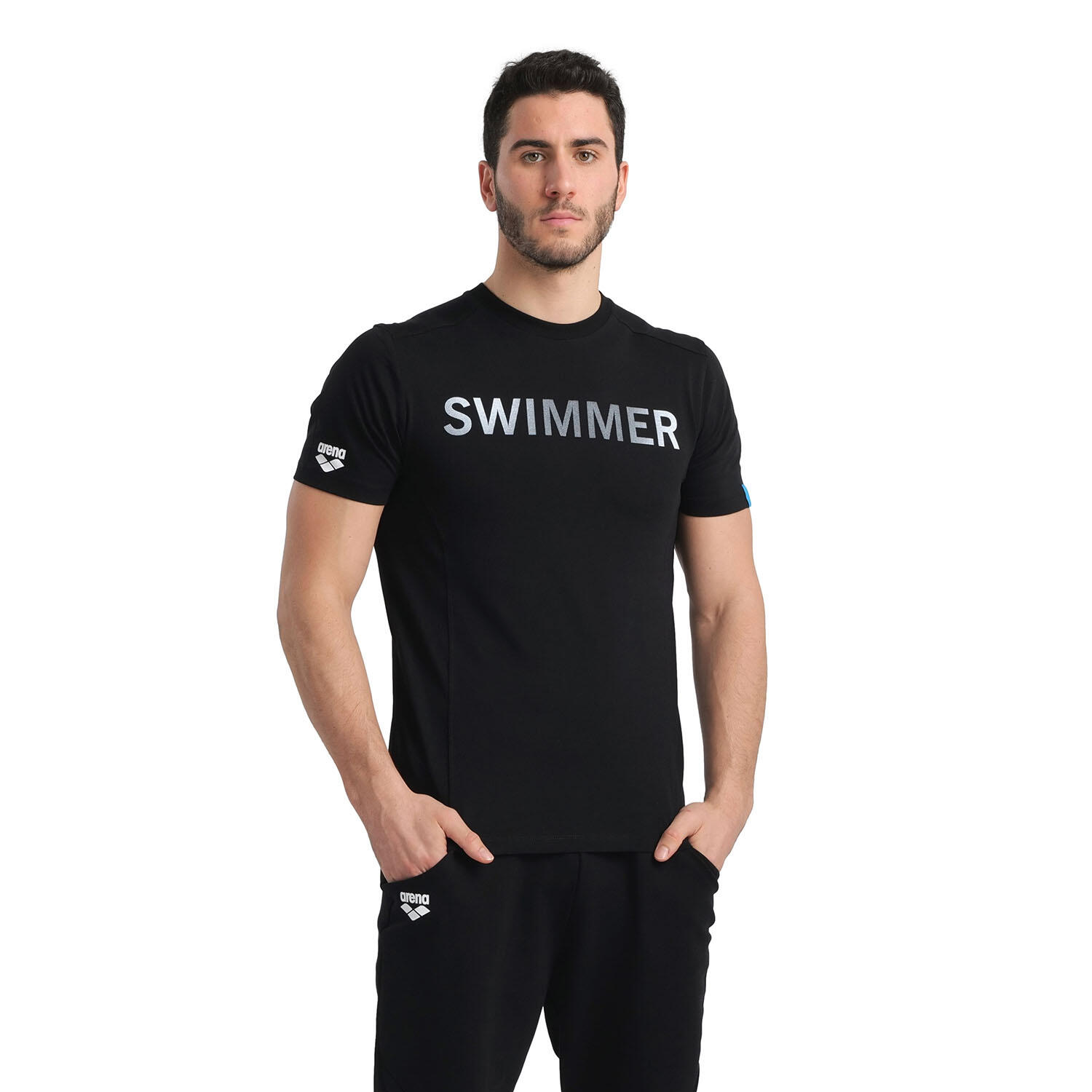 ARENA T-shirt running e gym Unisex Adulto - Logo Cotton