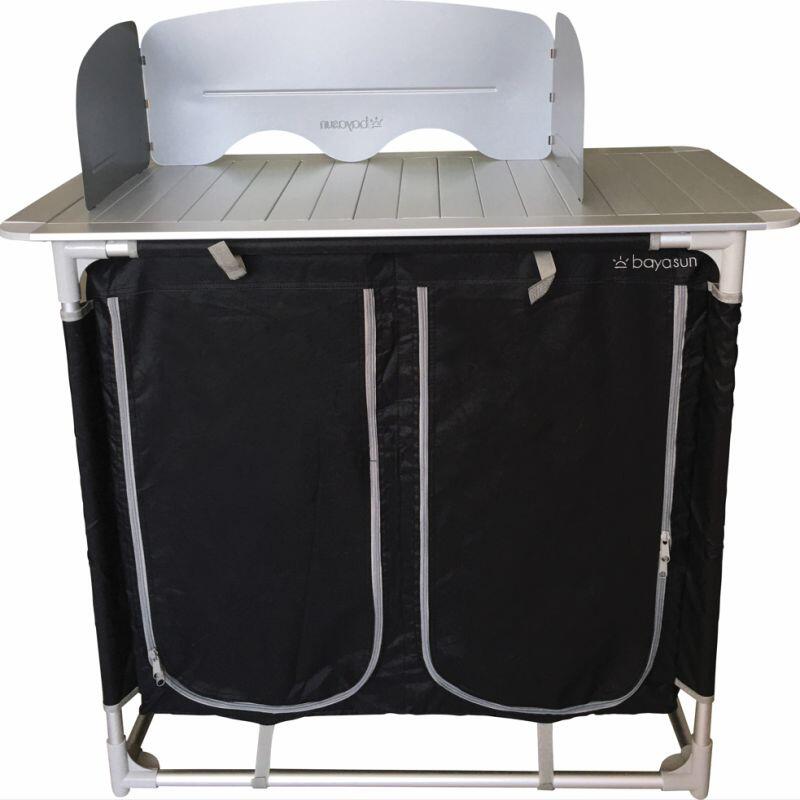 BAYASUN Meuble de Cuisine 4 Étagères Pieds Réglables Gris 4/5