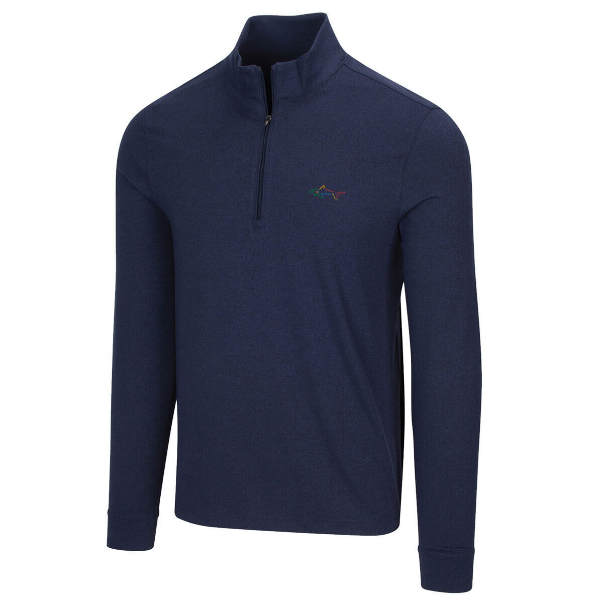 GREG NORMAN Greg Norman Men's Heathered Half Zip Mock Golf Midlayer