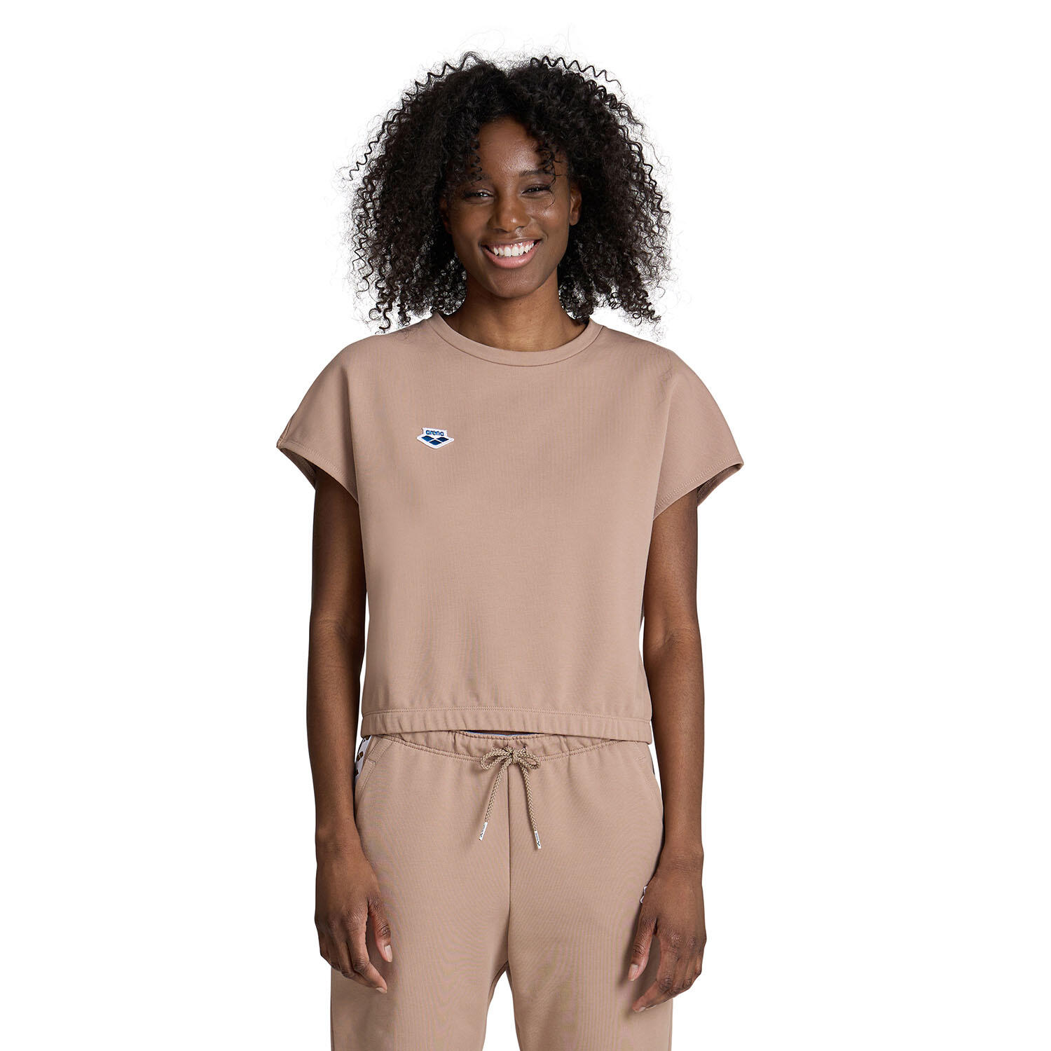 Arena - T-shirt De Running Et Gym Femme - Icons Crop Tee - T-shirt Manches Courtes - Beige - 36 Xs - Decathlon