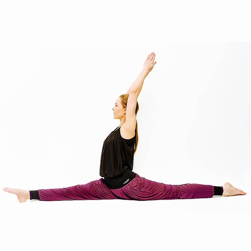 Pantalon de yoga femme large taille haute - Prune