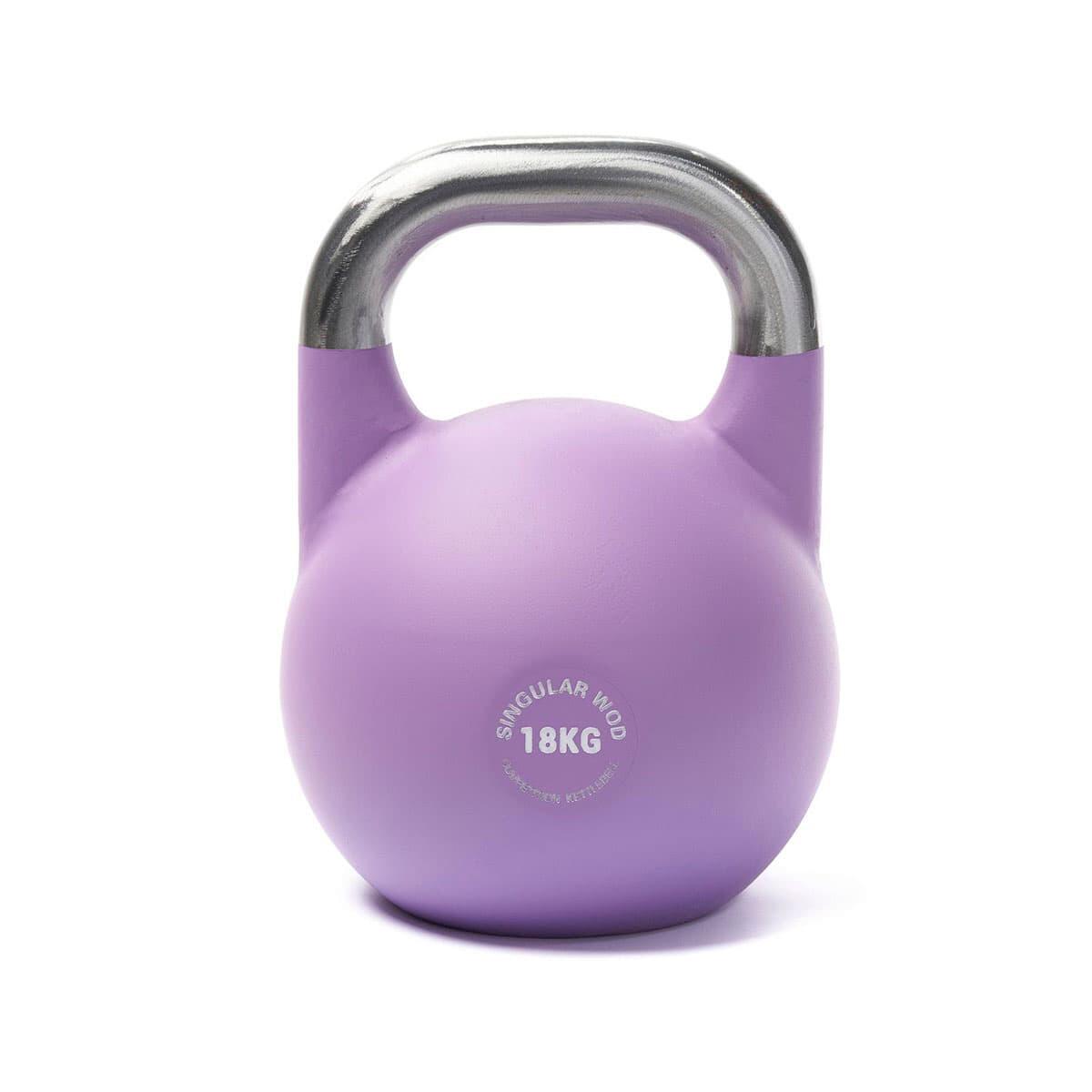 SINGULAR WOD KETTLEBELL COMPETICION PESA RUSA 18 KG VIOLETA MATE CROSS TRAINING
