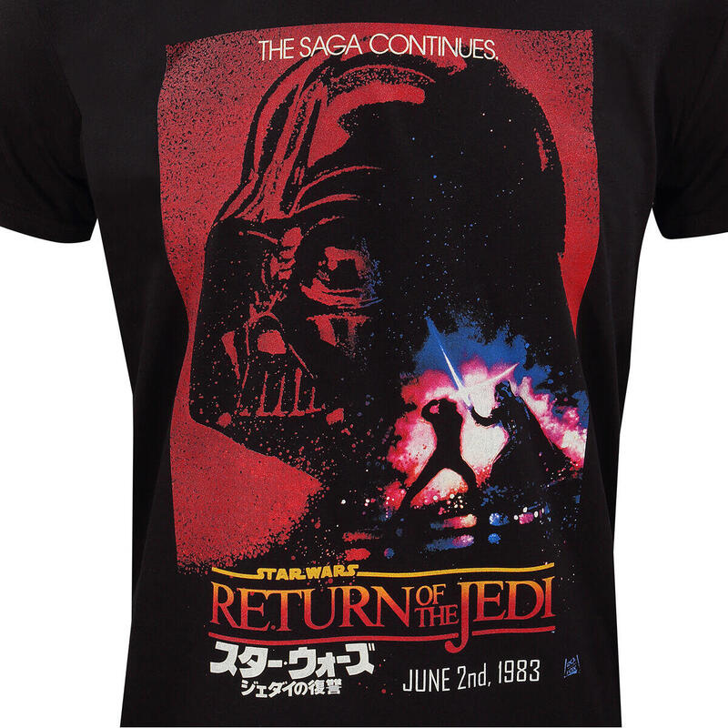 Camiseta de Manga Corta Star Wars Vader Poster Negro