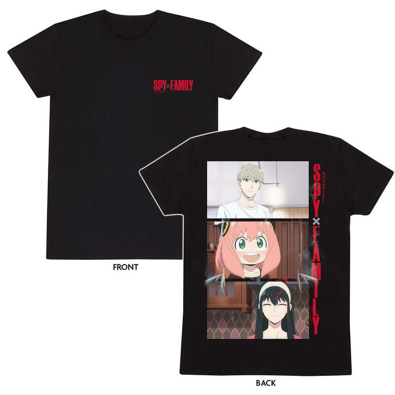 Camiseta de Manga Corta Spy X Family Trio Shots Negro