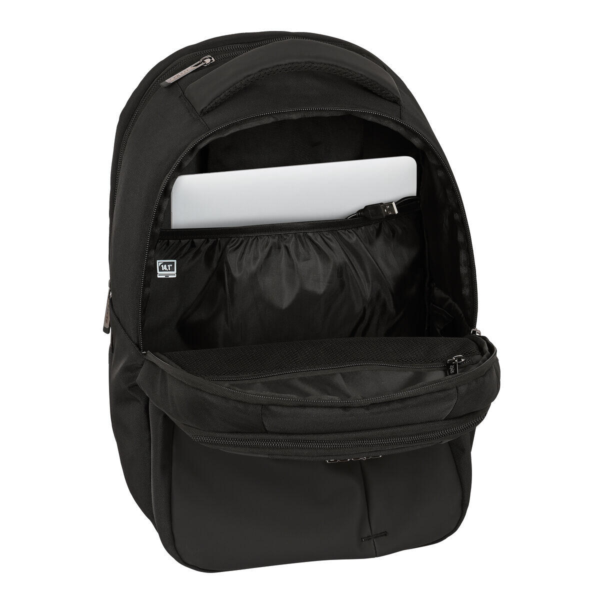 Zaino per PC Portatile e Tablet con Uscita USB Safta Black Nero 2/5