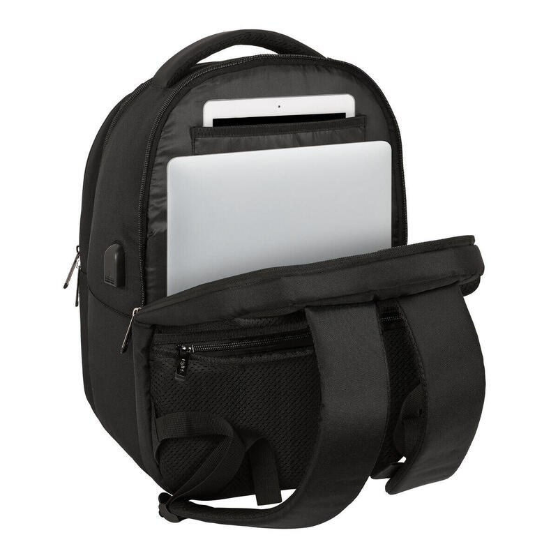 Mochila para Portátil y Tablet con Salida USB Black Negro